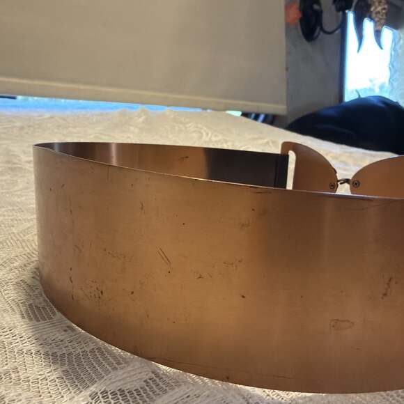 VINTAGE! 1950’s Solid Copper Leaf Adorned Belt 25”boho Whimsigoth Cinch Belt main image 14